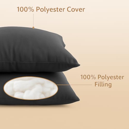 Image of Premium Polyester Fiber Cushion Fillers - Pack of 5 Pcs | 22 x 22 Inches | Dark Grey| Cushions, Sofa Pillow, Cushion for Sofa, Cushion for Bed, Decorative Pillow, Pillow for Support