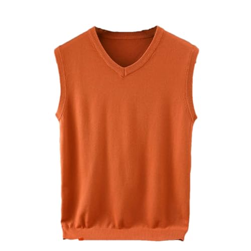 Classic Men's Knitting Wool Blend Jumper Vest Solid Color Soft Warm V-Neck Sleeveless Sweater