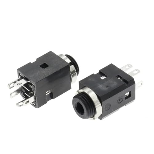 Conector hembra estéreo de 3,5 mm PJ-341 vertical con 5 pines para reparación de auriculares x5