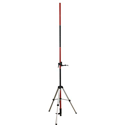 Mountlaser Poste Telescópico de soporte de nivel láser, 3,7 m Poste telescópico con trípode para láseres de nivel de láseres giratorios y de línea, con tornillos roscados de 1/4"-20 y 5/8"-11