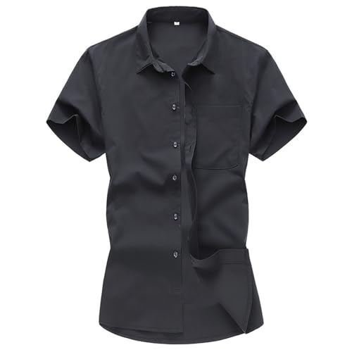 Camisa casual de lino algodón para hombre manga corta miniatura 1