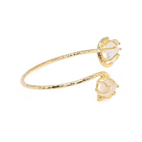 Elegants Two Stones Bracelet 10-15 mm Natural Druzy Bracelet Prong Set Gold Bracelet,Friendship & Protection Bracelet3