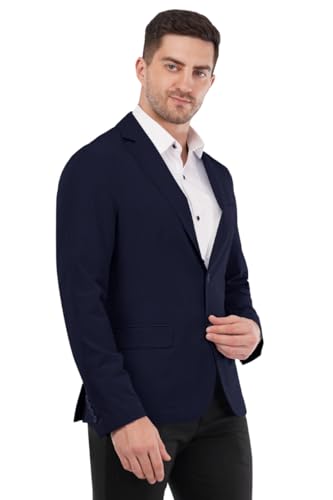 Image of SaintX Men's Tailored Unlined Casual Blazer | Layering Coat, Drapes & Feels Like an Overshirt | Designed for Summers | Breathable 4-Way High Stretch Knit Fabric for All Day Comfort | Slim Fit