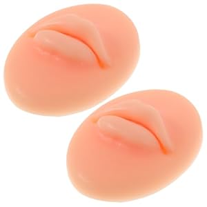 LALADEFIEE 2pcs Multifunction Silicone Lip Models for Makeup Practice Realistic Tattooing Supplies for Lip