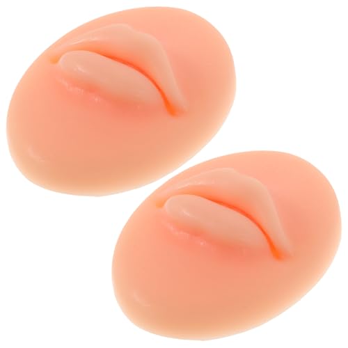 LALADEFIEE 2pcs Multifunction Silicone Lip Models for Makeup Practice Realistic Tattooing Supplies for Lip