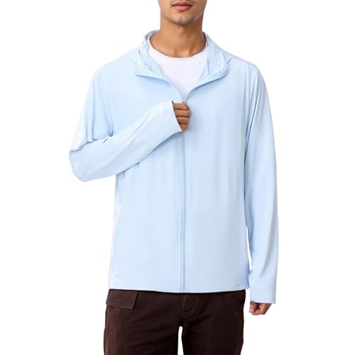SUPTTING Chaqueta deportiva ligera para hombre, transpirable, chaqueta para correr, cuello alto, chaqueta para el tiempo libre, senderismo, correr, fitness, entrenamiento, ciclismo, fina, ropa diaria