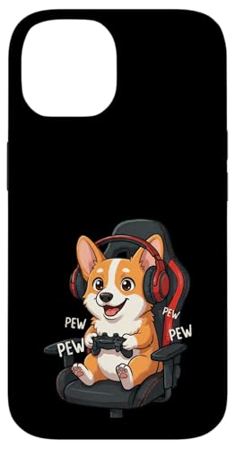 Corgi Gamer Dog �r�f�I�Q�[���v���[���[ �Q�[���X�g���[�}�[ �X�}�z�P�[�X iPhone 14 �p