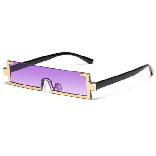 Lunettes de soleil rectangulaires tendance petite monture une pièce avec protection UV400