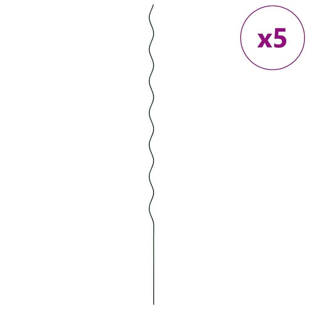 Spiral Pflanzenstütze 5 Stück Grün 170 cm Stahl für Kletterpflanzen, minimalistische Rankhilfe für Bohnen und Reben, robuste Stahlkonstruktion für den Außenbereich, platzsparendes