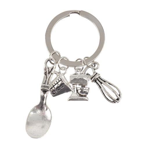WESIEVYA Llavero Herramienta de Metal Colgante de Cuchara y Batidor para Decoración de Llaves y Regalos para Panadería