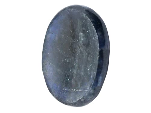 Image of Amazing Gemstone Iolite Worry Stone, Healing Crystals - Piedra Crystal Fidget for Gift, Meditation, Calming, Relaxation, Stress Relief