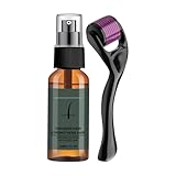 Bartwuchs set, Bartroller Set für Männer, Bartwuchsmittel Männer mit Titanium Derma Roller & Haarwachstum Spray 30 ml,Ginseng Wachtum zur,Beard Microneedle,Bartpflege Set Bestes Geschenk für Man