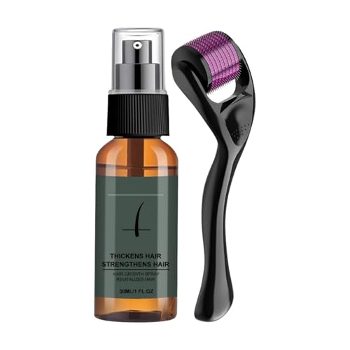 Bartwuchs set, Bartroller Set für Männer, Bartwuchsmittel Männer mit Titanium Derma Roller & Haarwachstum Spray 30 ml,Ginseng Wachtum zur,Beard Microneedle,Bartpflege Set Bestes Geschenk für Man