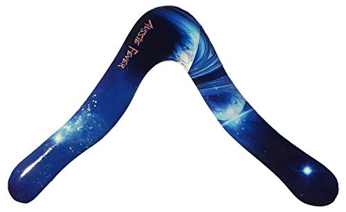 Aussie Fever Space Boomerang. Hand Crafted Australian Boomerangs with Very Cool Outer Space Art. Terrific Gifts for Teenagers and Adults.