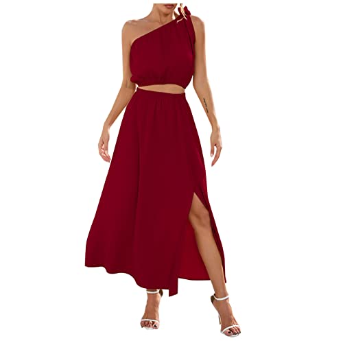 Conjuntos de vestidos femininos para brunch, sem mangas, gola V, elastano, gravata borboleta, 2 peça