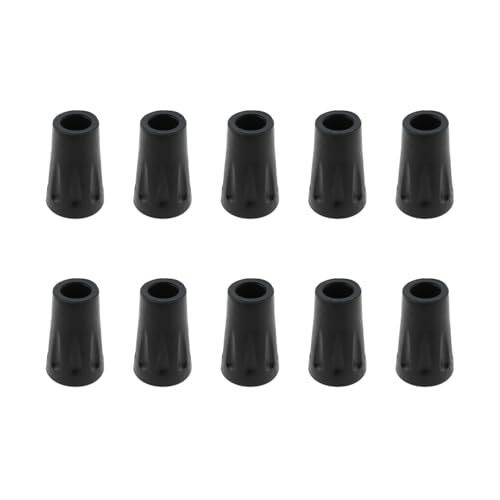SQXBK 10PCS 40mm Black Trekking Pole Accessory Non Slip Rubber Sleeves Hiking Pole Accessories Cane Rubber Tip Suitable for Crampons and Ski Pole
