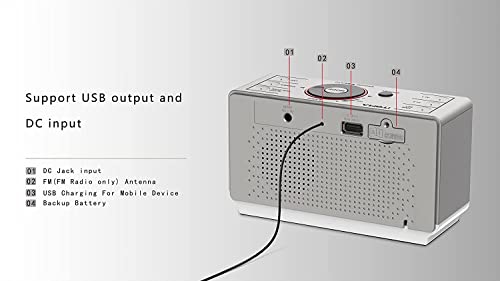 Alarm Clock Radio With Bluetooth Speaker, Digital Fm Radio, Dual Alarm With Snooze, Dimmer Control, Usb Charging Output And Night Light Itoma Cks708 #TOP3