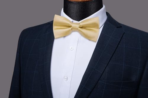 Image of YourTies Bow Ties for Men Pretied Bowties Solid Color Satin Bow Tie Formal Business Tuxedo Wedding Party Prom