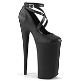Gepolstertes Fußbett Pleaser Criss Cross Pumps BEYOND-087 - Extreme High Heels 40 Schwarz matt