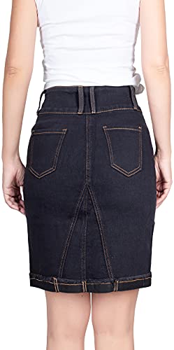 BodiLove Women's Stretchy, midi Skirt, mid Length, Below The Knee, Form Fitting, Solid Color Midi Skirt with Back Slit2