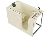 ANZZI Series 32 in. x 60 in. Right Drain Quick Fill Walk-In Whirlpool and Air Tub with Powered Fast Drain in Biscuit