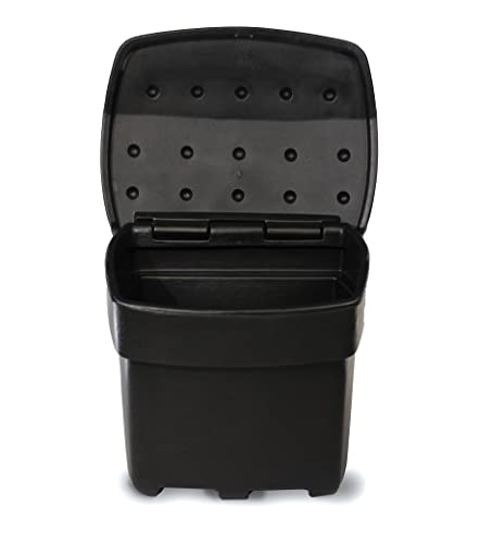 FCMP Outdoor - Outdoor Salt, Sand, and Storage Bin – Industrial Deck Box, Multi-purpose for Entranceways, Porch, Patio (SB140-BLK) Black (5 cu ft)