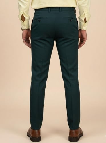 Image of SaintX Men's Premium 4-Way Solid-Stretchable Formal Pants | Performance Grade Pro Weave Anti-Wrinkle Fabric | Slim Fit Trouser | Shirt Gripping Expandable Waistband | Executive Office Wear (ST02)