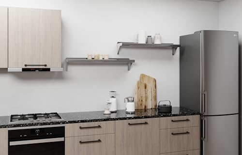 Image of AmGood 8 in. x 36 in. Stainless Steel Wall Shelf | NSF | Metal Shelving | Garage, Laundry, Storage, Utility Room | Restaurant, Commercial Kitchen