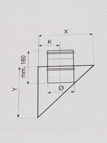 Supporto murale in acciaio inox monoparete per