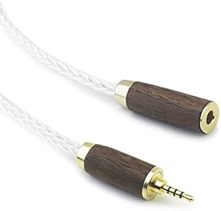 2.5mm Trrs Balanced Male to 4.4mm Balanced Female Headphone Audio Adapter Cable 8 Cores 6N OCC Copper Single Crystal Silver Plated Wire Walnut Wood Shell