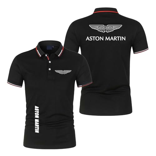 JANZBZSU Polos De Manga Corta para Hombre A.s.t.o.n M.a.r.ti.n Ropa Deportiva Lisa De Secado Rápido Camiseta con Cuello Camiseta De Colores Contrastantes-HeiS||L