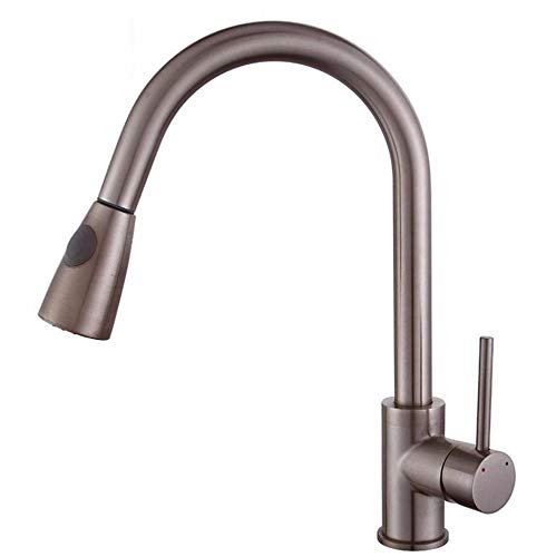 Faucet robinet de cuisine en cuivre avec douchette de pompage amovible pour évier