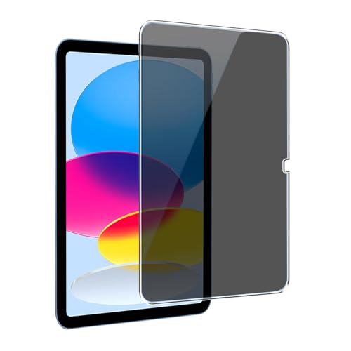 Juvraixo Privacy Screen Protector for iPad A16 11th/10th Generation 10.9 inch （2022/2025） 9H Tempered Glass [Face ID & Apple Pencil Compatible] HD Clear Case Friendly