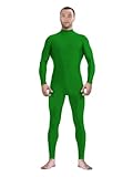 Aniler Men's and Women's Spandex Headless and Without Gloves Socks Zentai Costume Bodysuit Stretchy Cosplay Unitard Body Suit (Large, Green)