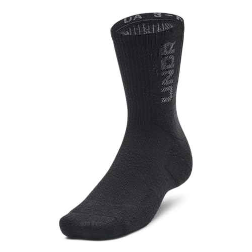 Under Armour Unisex UA 3-Maker Mid-Crew Socks - 3 Pack - Sweat-Wicking and Breathable