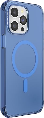 Image of POPSOCKETS iPhone 14 Pro Max Case with MagSafe, Phone Case for iPhone 14 Pro Max, Grip Sold Separately, Wireless Charging Compatible - Vermeer Blue