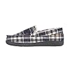 Jo & Joe Men's Moccasin Slippers, Herringbone Check Tweed, Fleece and Faux Fur Lined, Slip-On (Navy Plaid, UK Footwear Size System, Adult, Men, Numeric, Medium, 9) #2