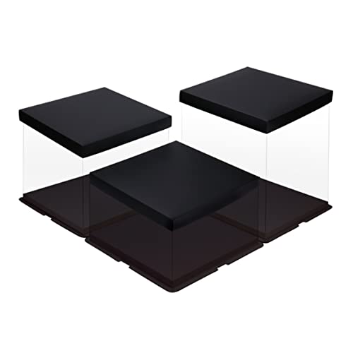 OKUMEYR 10.5inch Single-layer Cake Display Box Cupcake Muffin Containers Baking Storage Bag for Parties Events Design