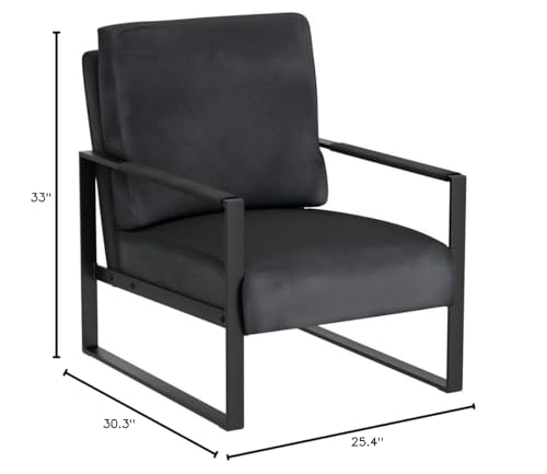 Sillón clásico moderno terciopelo negro miniatura 2
