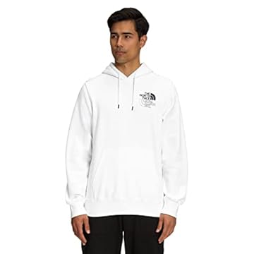 THE NORTH FACE Moletom com capuz masculino com estampa, TNF Branco/TNF Branco, XG