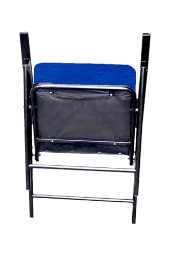 Image of Spacecrafts Folding Cushion Study Chair | Space Saving | Desk Chair | Powder Coated with Cushion | Blue Color (Without Writing PAD)