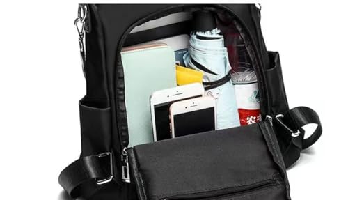 SYOSI Small Nylon Women Backpack Purse Anti-theft Fashion Travel Shoulder Bag, Ladies Single Shoulder Bag, Mini Backpack(Black)