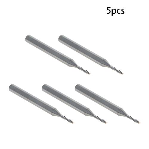 Utoolmart 1/8 inches Shank 1.2mm x 6mm Carbide Flat Nose End Mill Cutter CNC Router Bits 2 Flute for Acrylic PVC MDF Hardwood 5pcs - Image 3