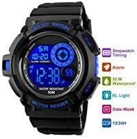 Mens Digital Sports Watch - 50M Waterproof Sport Military Watch with Alarm Wrist Watches for Men by EanTe