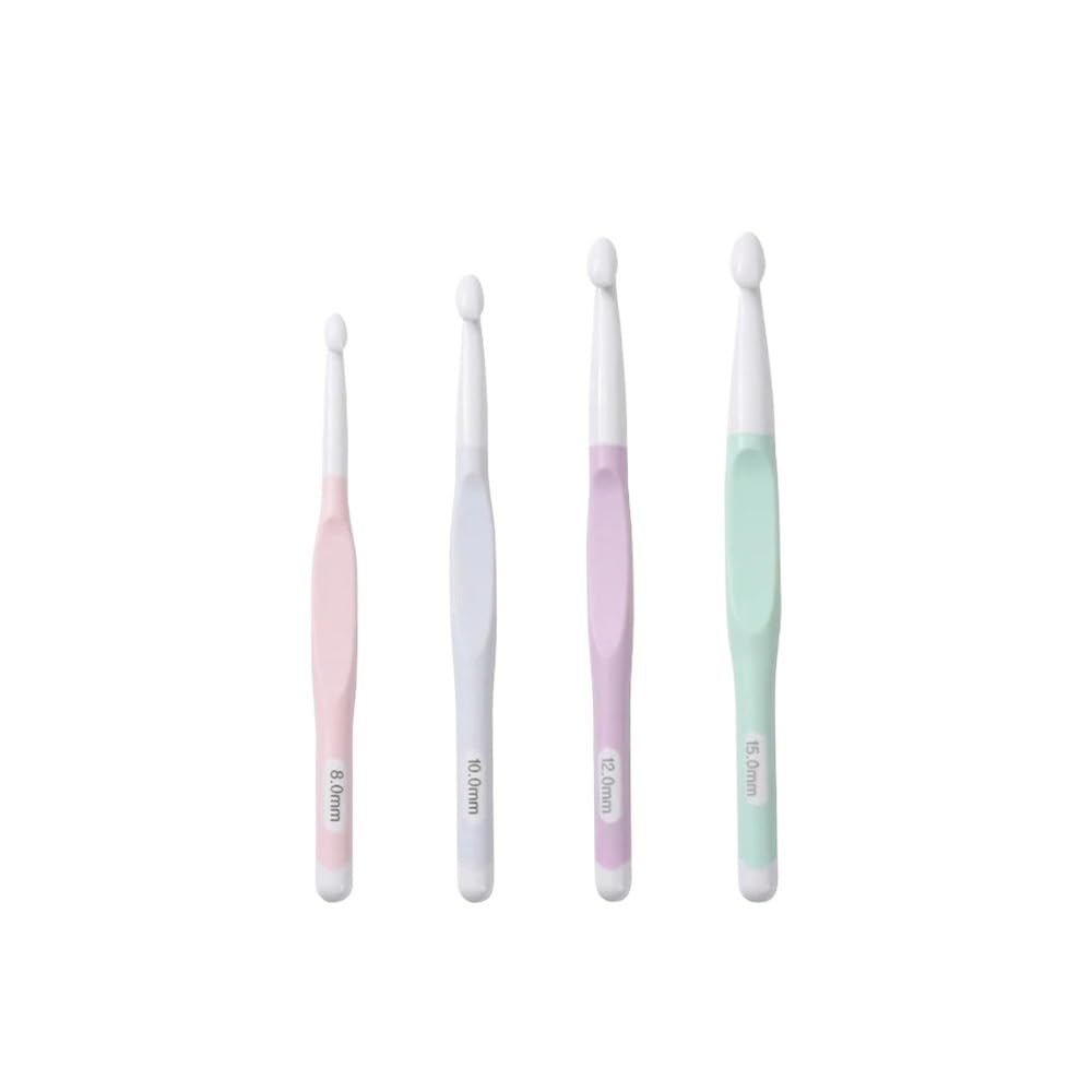 4/5pcs Ergonomic Handle Crochet Hooks 8/10/12/15/20mm Knitting Needles(4PCS)