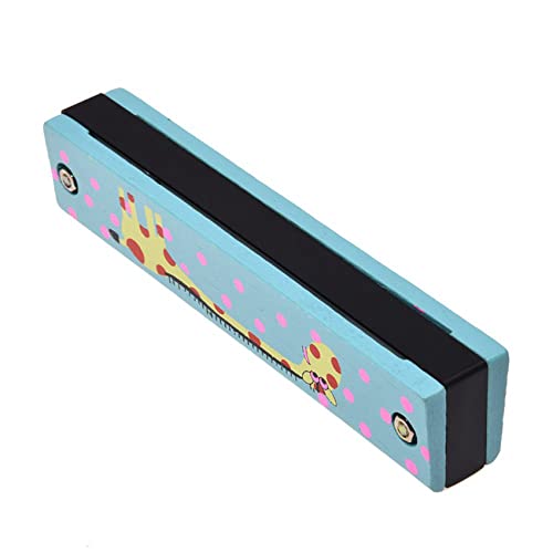 LAUDS Lot de 2 harmonicas en bois motif girafe 32 trous Bleu - Les Beatles, Paul McCartney, John Lennon, RIngo Starr, George Harrison LAUDS Lot de 2 harmonicas en bois motif girafe 32 trous Bleu – Image 3