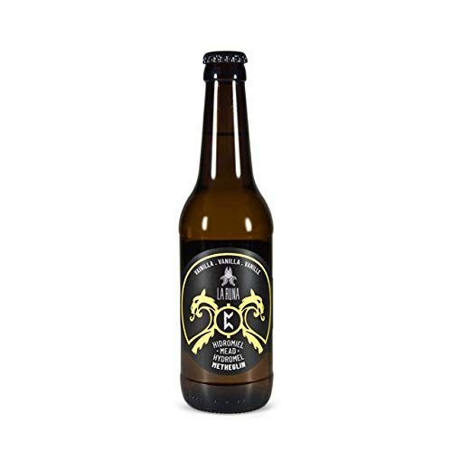La Runa Hidromiel. Bebida Artesana. Elaborado con miel de milflores de la Alpujarra y agua de Sierra Nevada (Vainilla, 6 botellas 33cl)