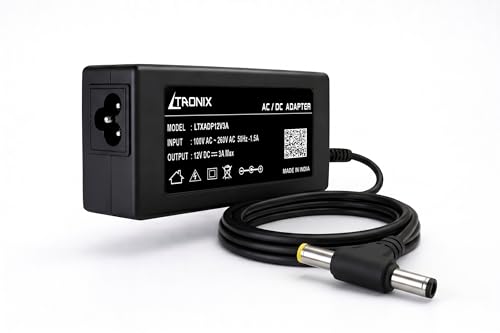 Image of 12V 3A DC Power Adapter, 36W SMPS for LED Strip Light, CCTV Camera, DC Motor, DVR /NVR, Router, LCD Monitor, Dual Pin 5.5mm and 4mm, AC Power Cord, 1 Year Warranty