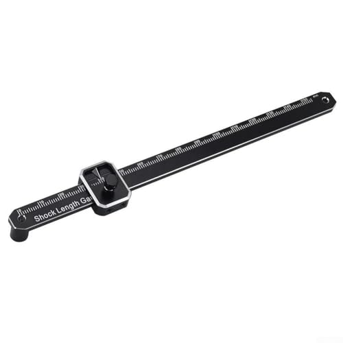 Solaughguy Stoßlängenmessgerät für Off-Road-RC-Autos – Verstellbares Federungsmesswerkzeug mit mm/in-Markierungen, Metallkonstruktion, Maßstab 1:8 kompatibel