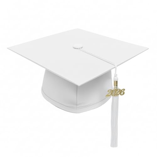 Image of CLERKMANS Unisex Matte Graduation Cap Gown Tassel Package, High School and University